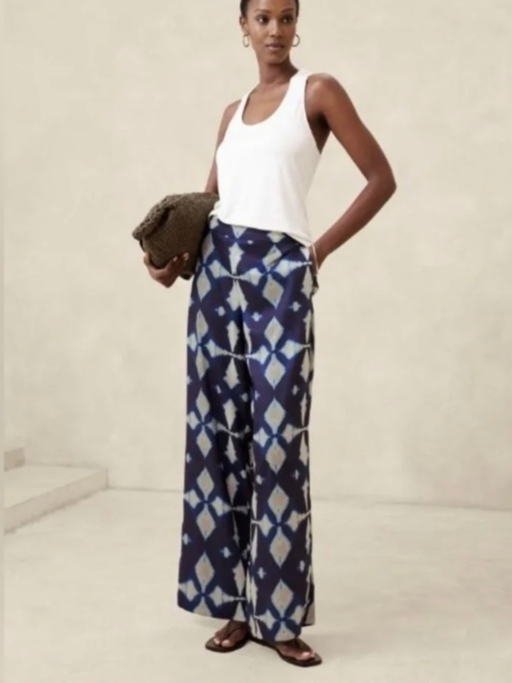 Banana Republic Factory Ikat Tie Dye Wide Leg Pant